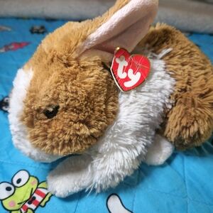 Large Ty Plush Bunny in Brown and White